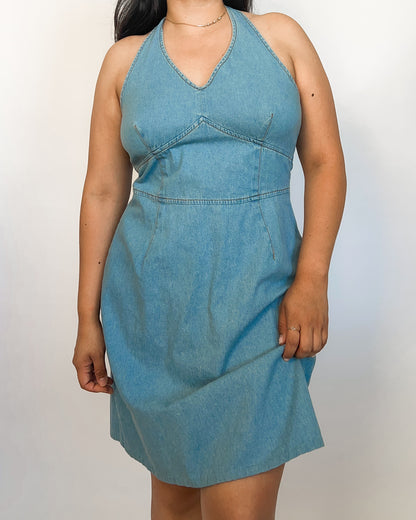 Denim Halter Dress