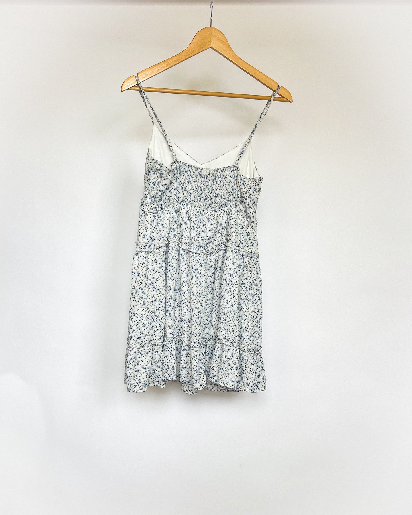 Blue Floral Tiered Dress