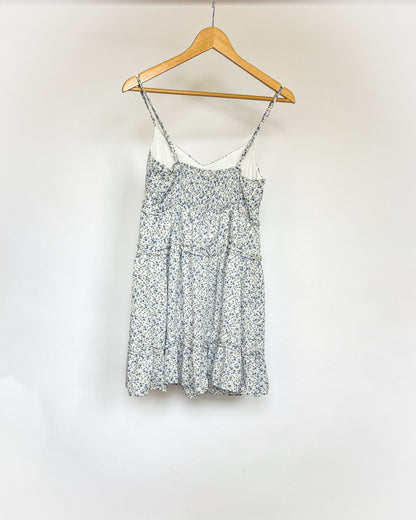 Blue Floral Tiered Dress
