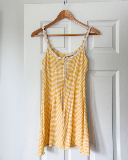 Vintage Yellow Gingham Dress