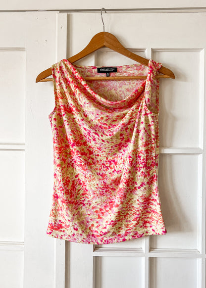Multicolor Cowl Neck Tank Top
