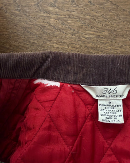 Red Quilted Corduroy Collar Vest