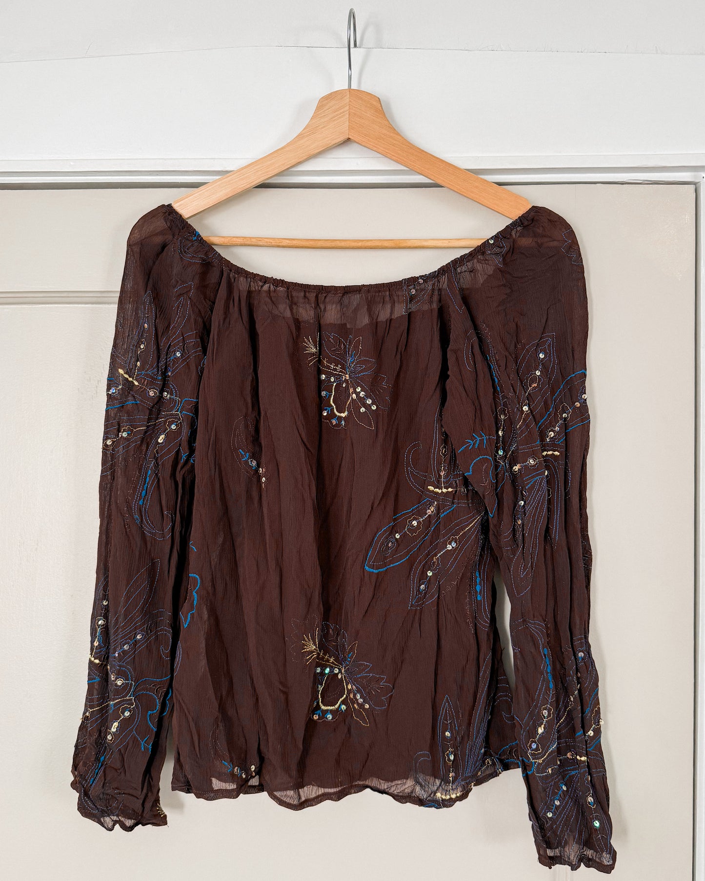 Brown Floral Blouse