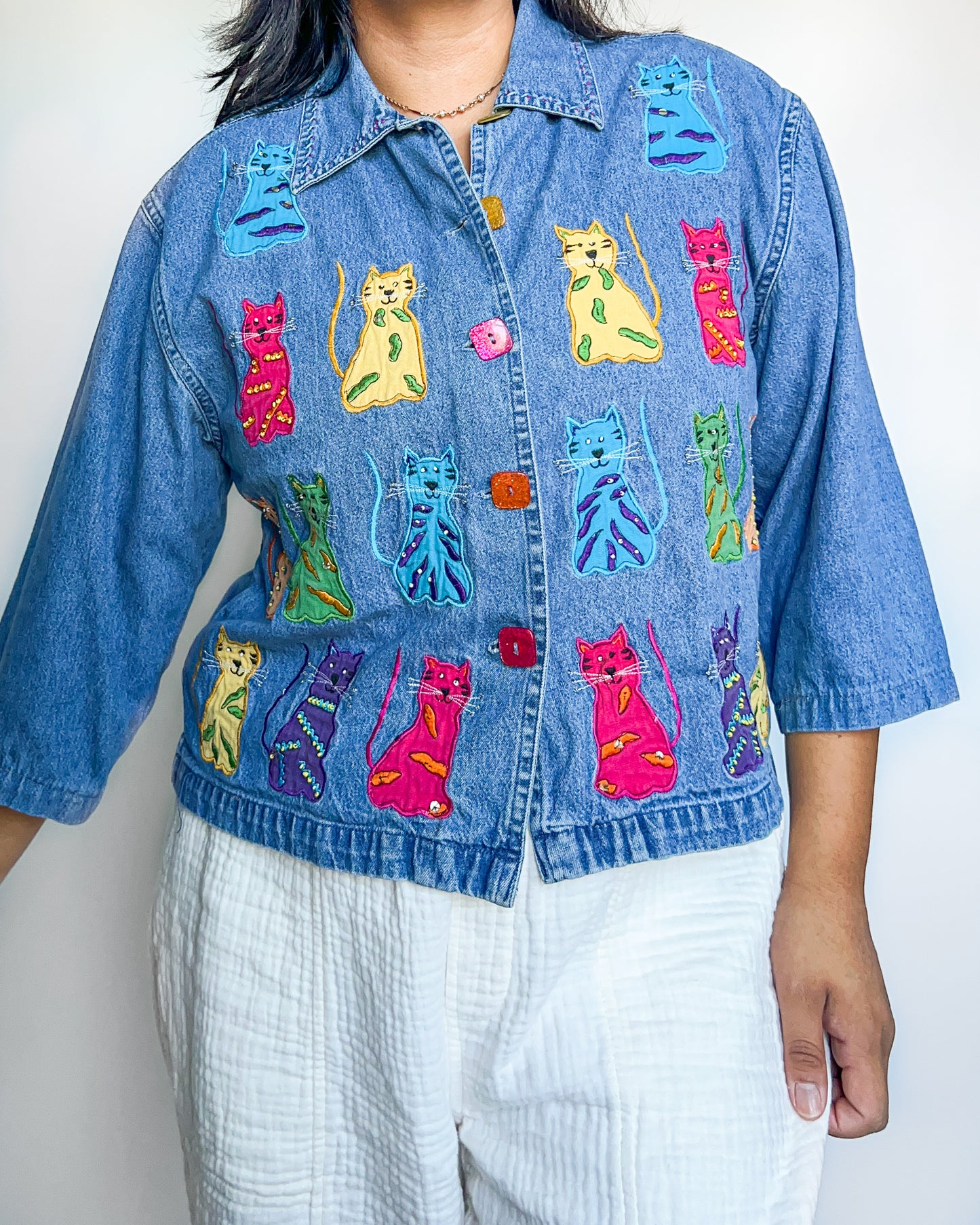 Vintage Cat Denim Jacket