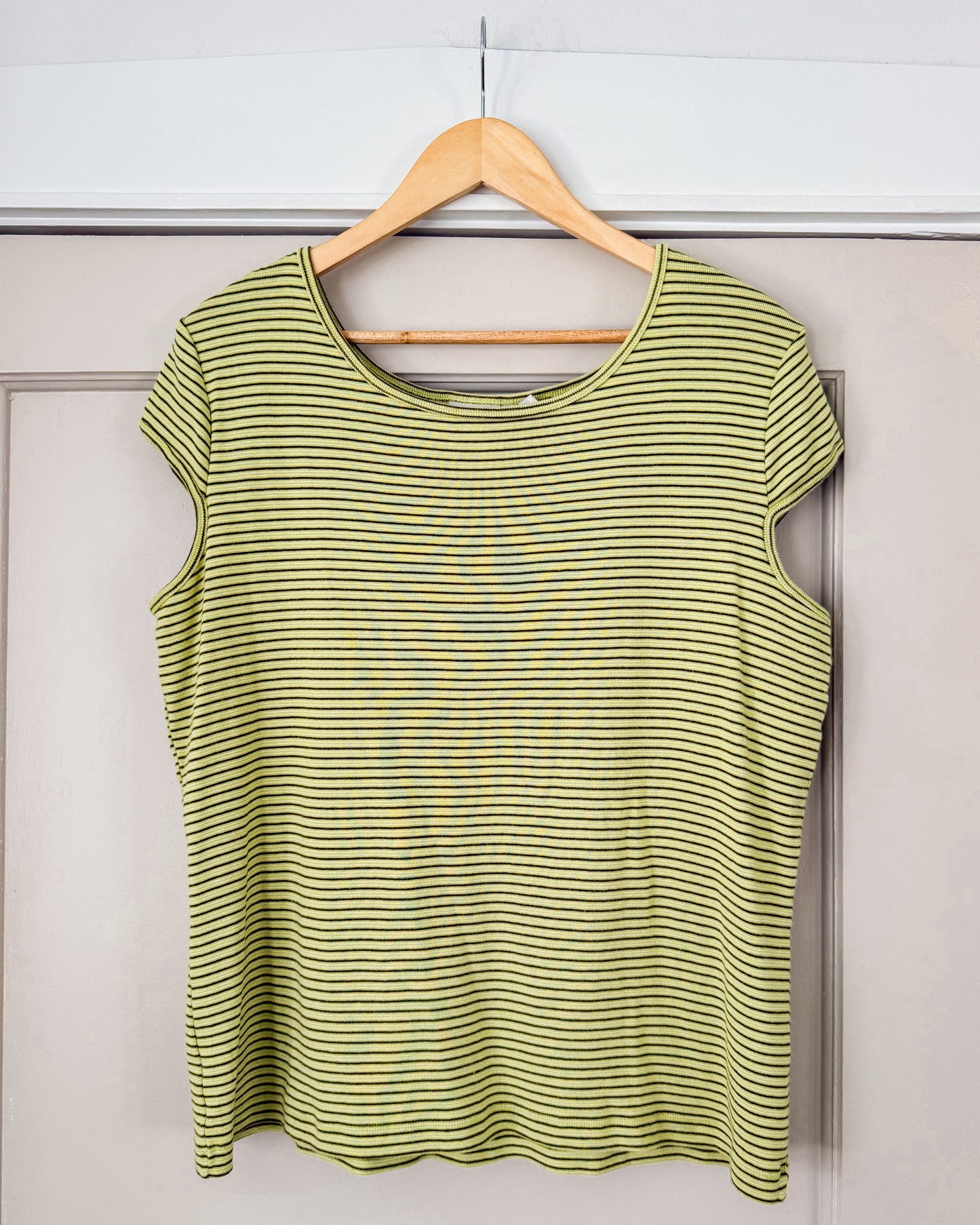 Striped Cap Sleeve T Shirt