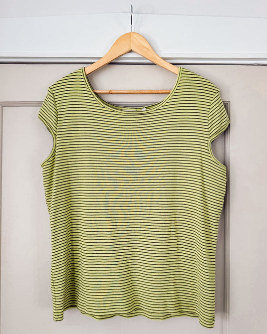 Striped Cap Sleeve T Shirt