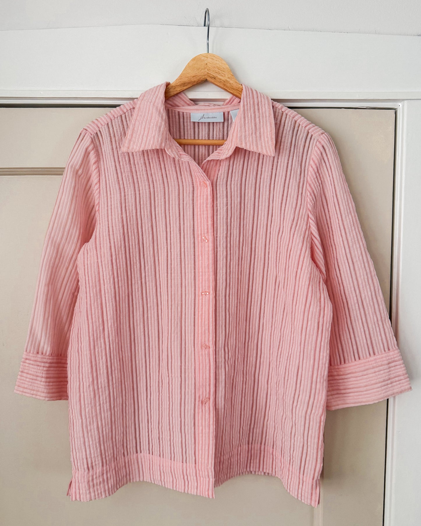 Pink Sheer Button Up
