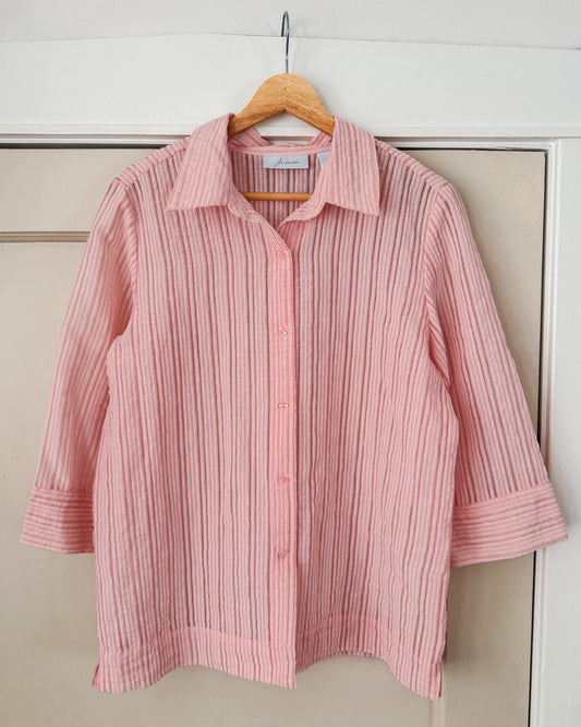 Pink Sheer Button Up