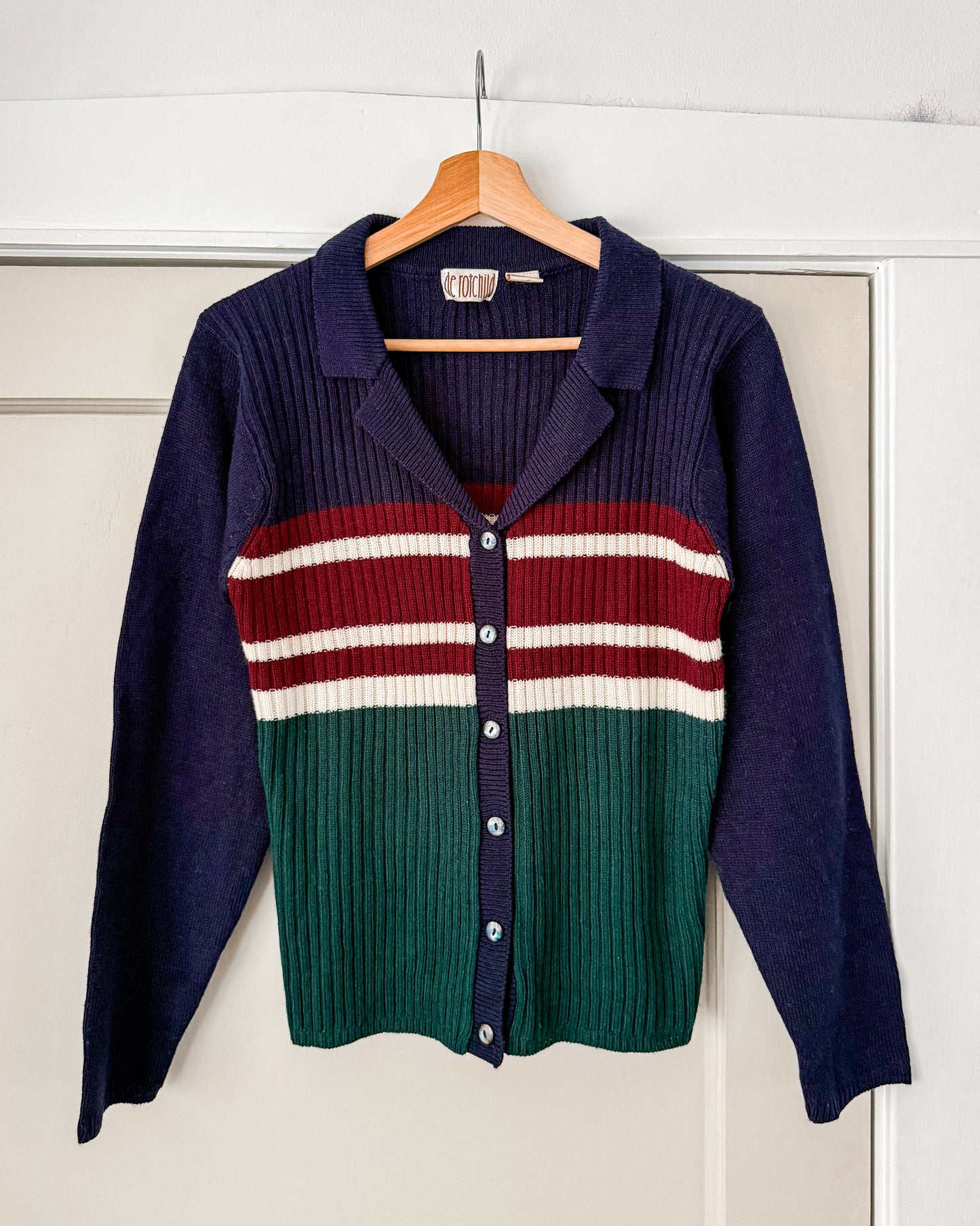 Vintage Striped N Neck Cardigan