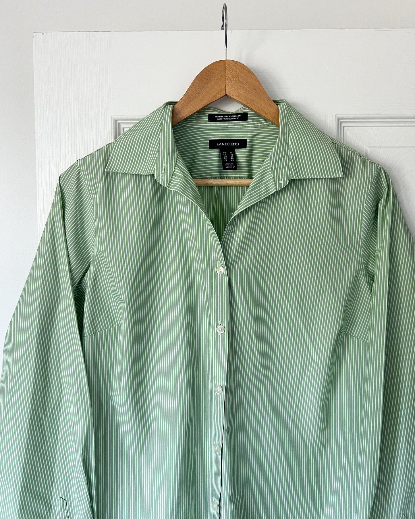 Green Striped Button Up