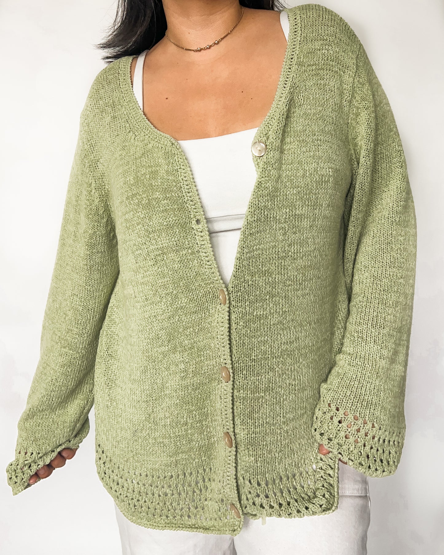 Green Knitted Cardigan