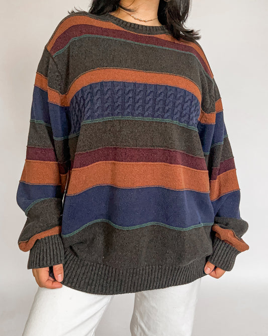 Multi colored striped sweater