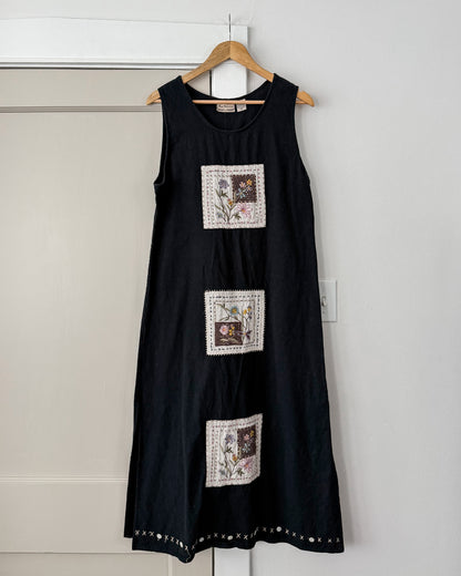 Black Maxi Patchwork Dress