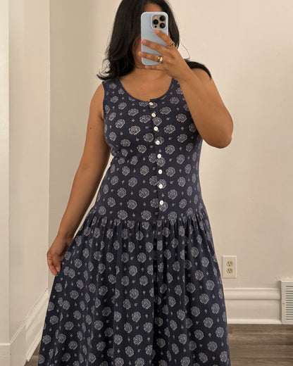 Low Waist Navy Dress