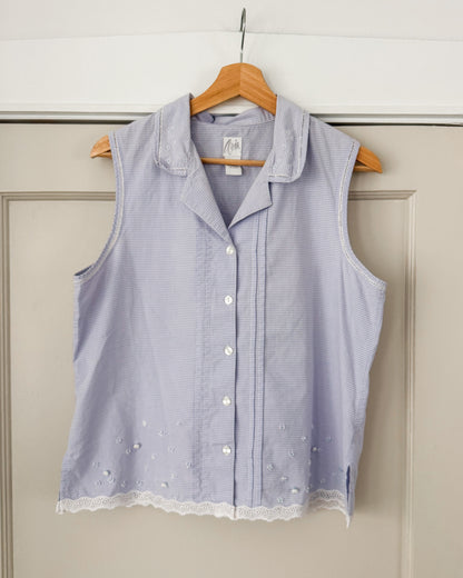 Collared Button Tank Top