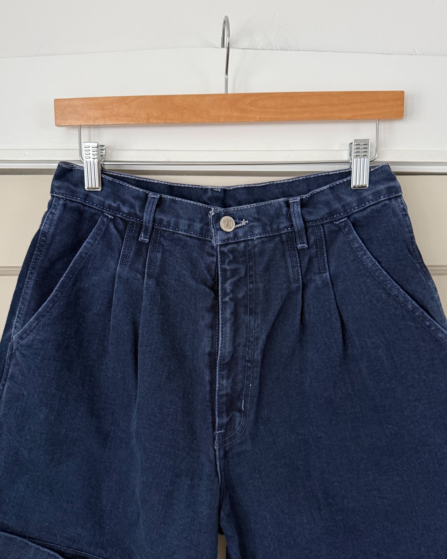 Vintage High Rise Dark Blue Denim Shorts