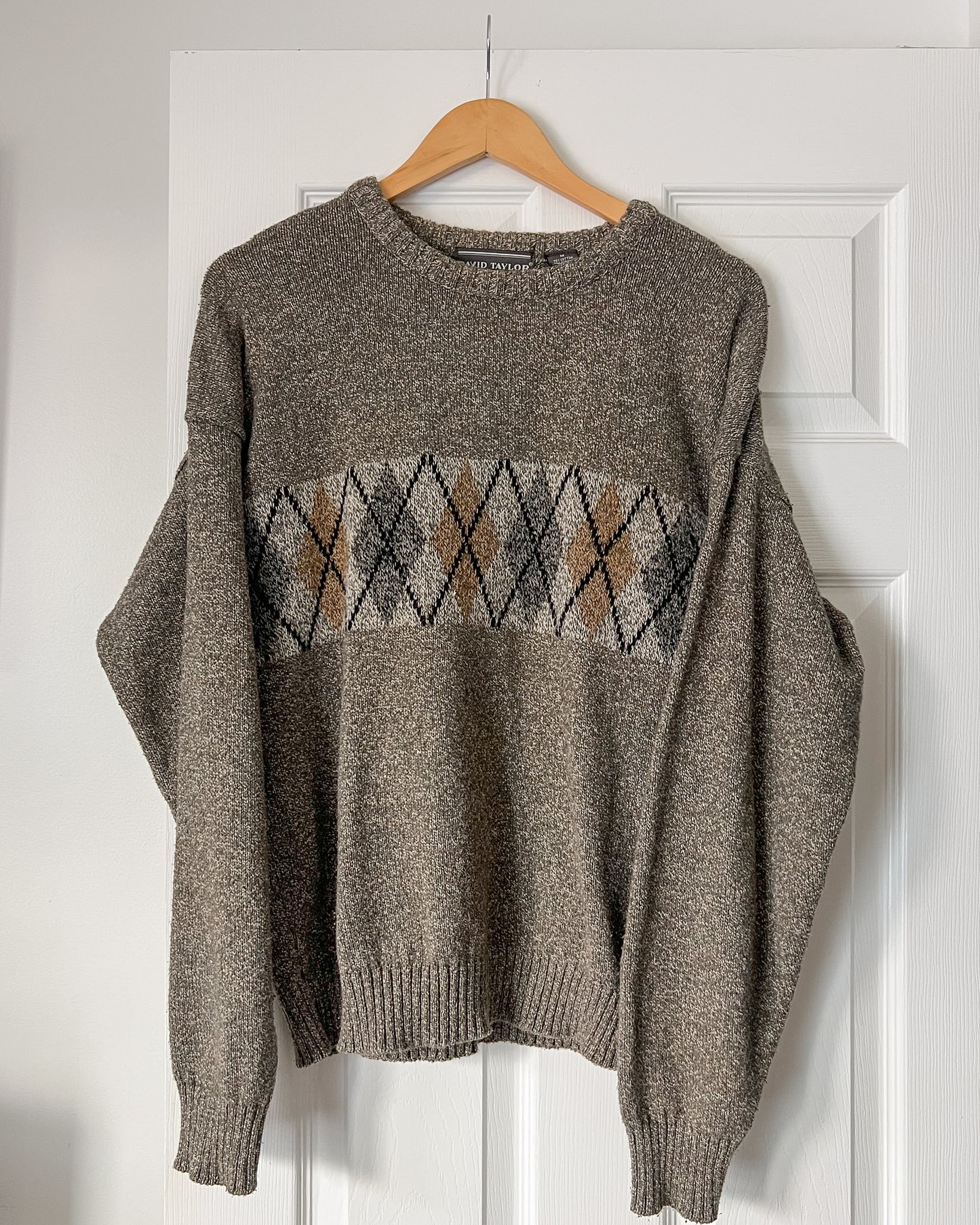 Neutral Diamond Knitted Sweater