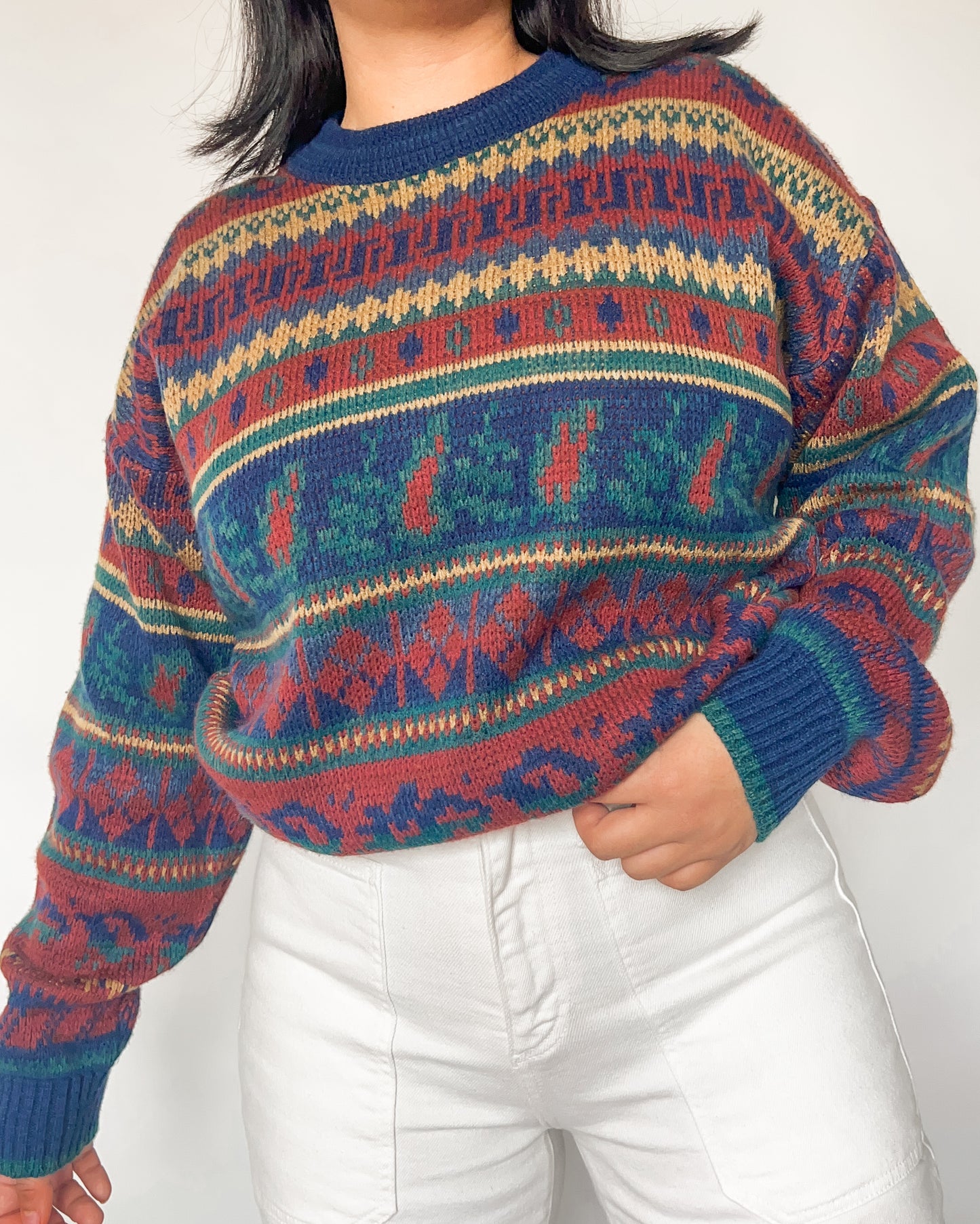 Multi Patterned Sears Knitted Sweater