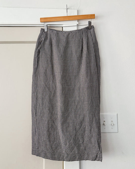 Navy Plaid Skirt