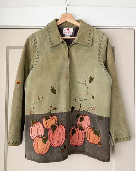 Fall Pumpkin Leather Jacket