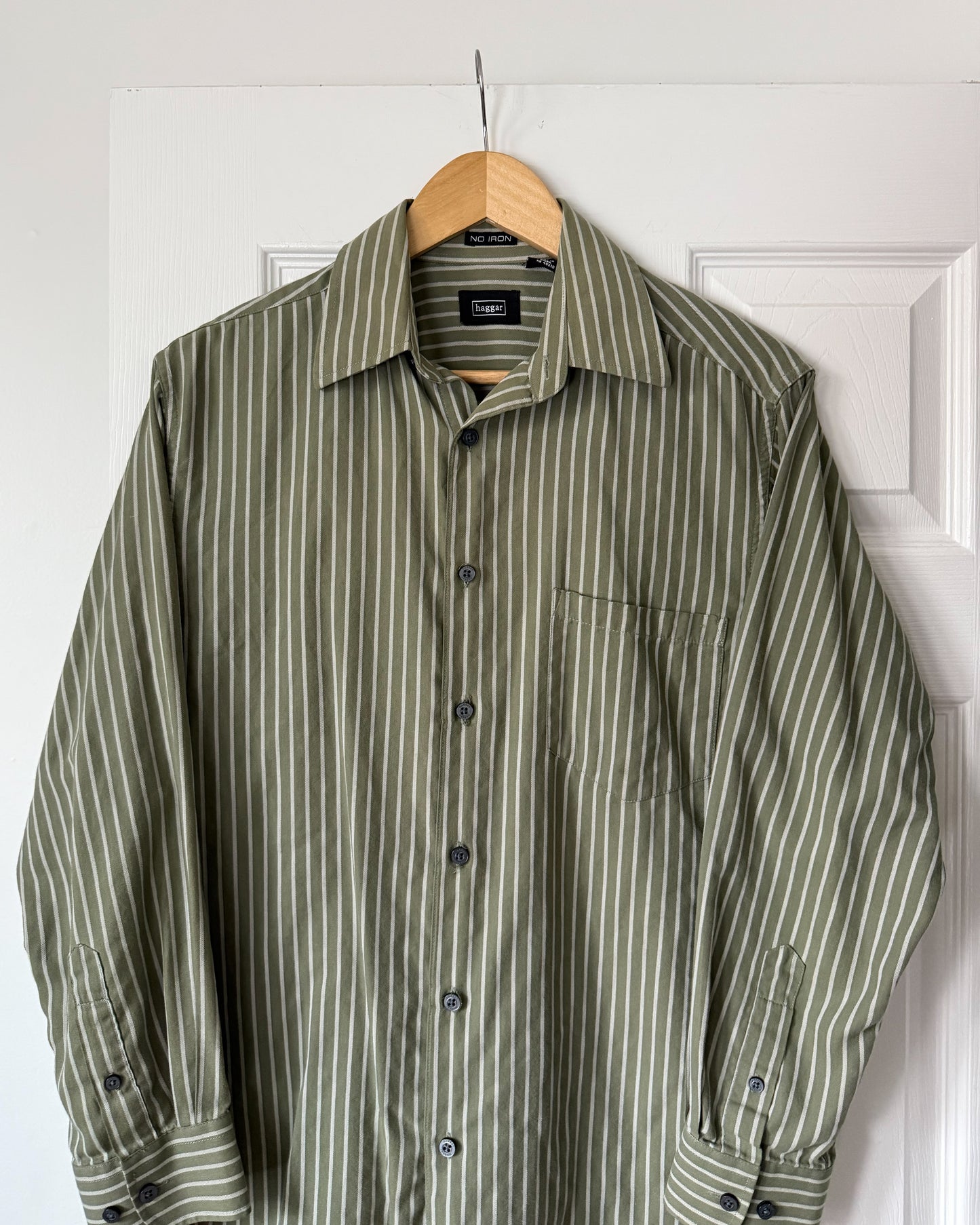Sage Striped Button Up Shirt