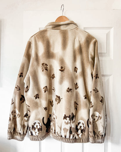 Puppy and Kitten Fleece Zip Up Jacket