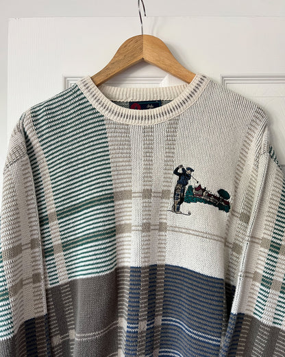 Vintage Embroidered Golf Knitted Sweater