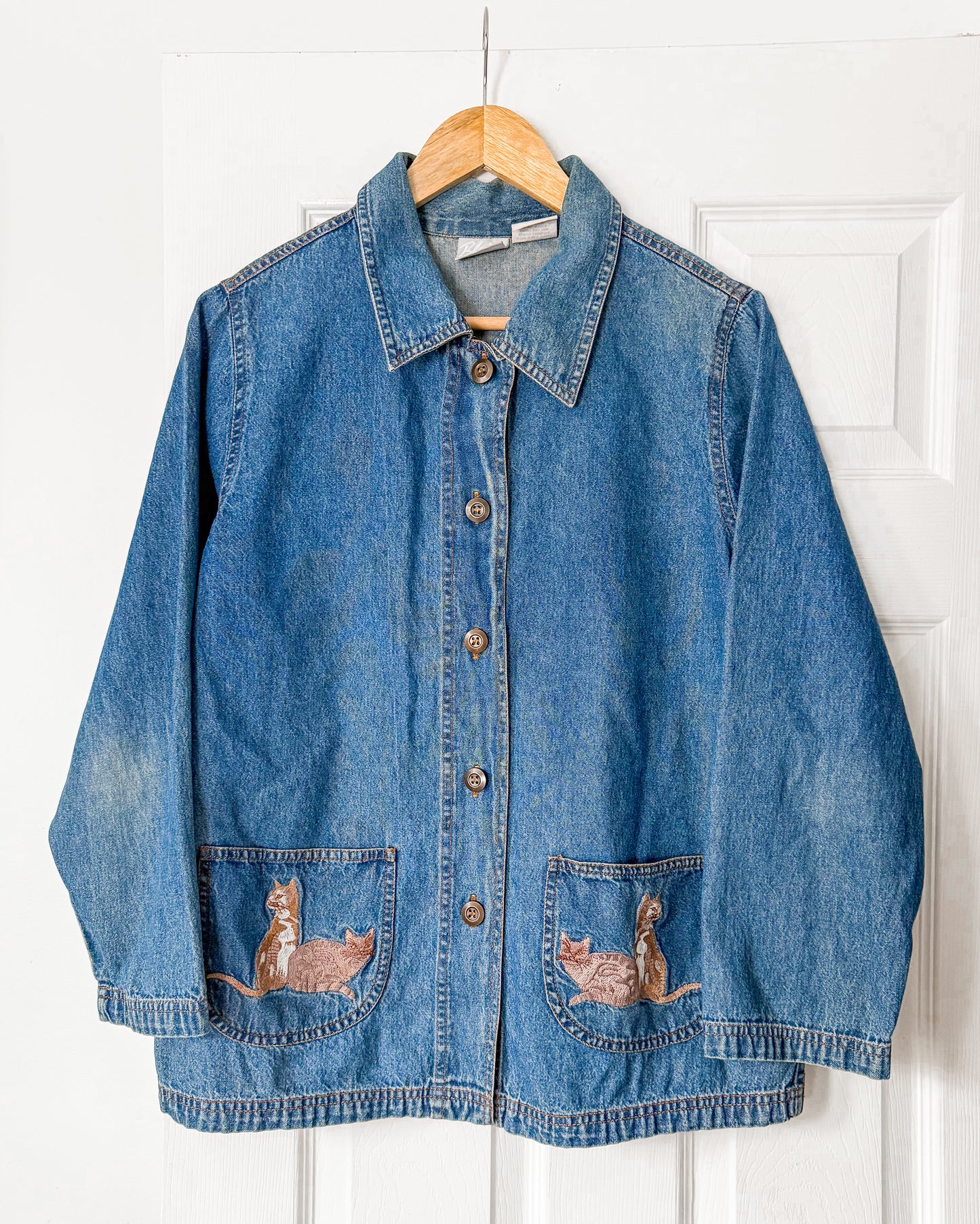 Vintage Blair Cat Embroidered Denim Jacket