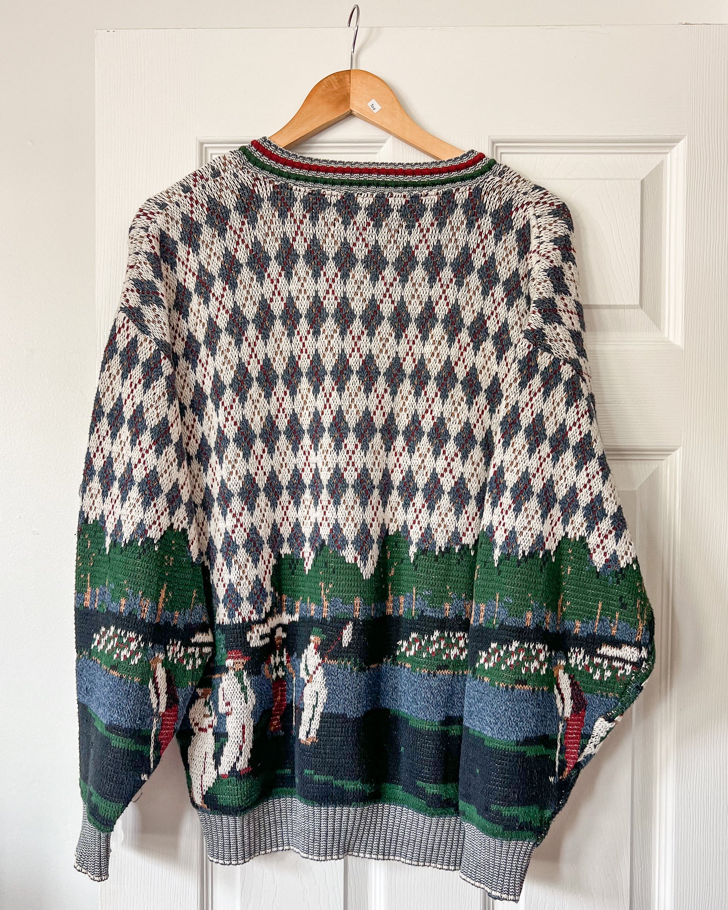 Vintage V Neck Golf Knitted Sweater