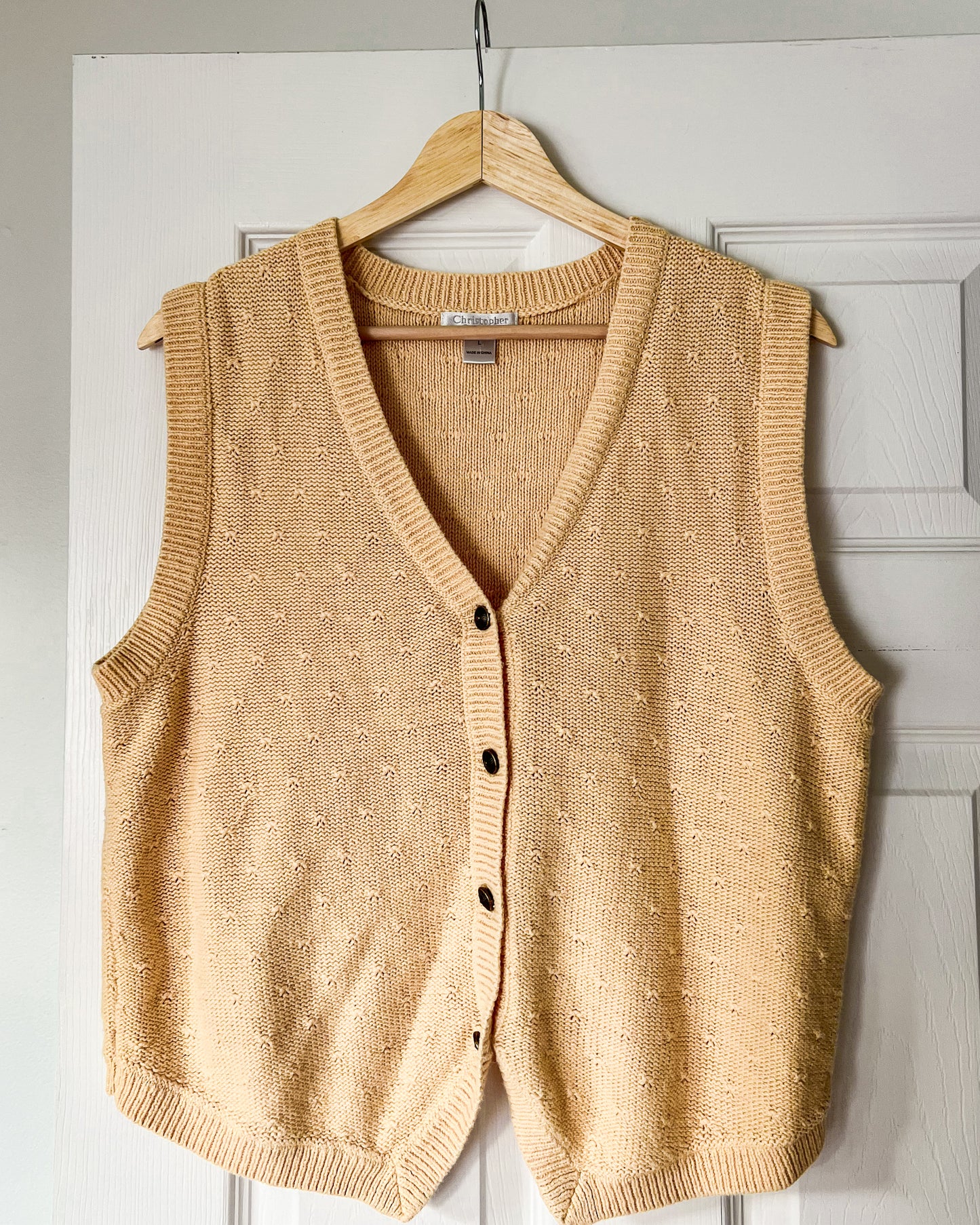 Yellow Knitted Textured Vest