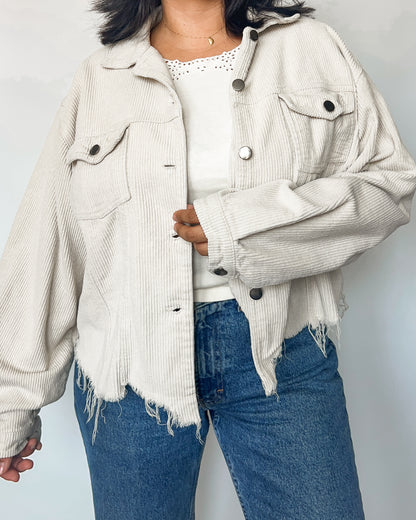 POL Cream Corduroy Jacket