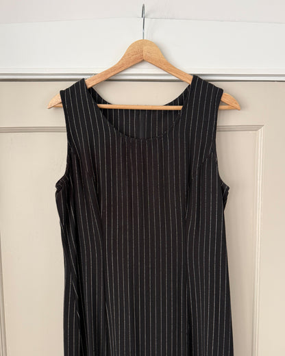 Vintage Black Striped Maxi Dress