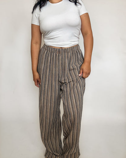 Stripped Straight Leg Pants