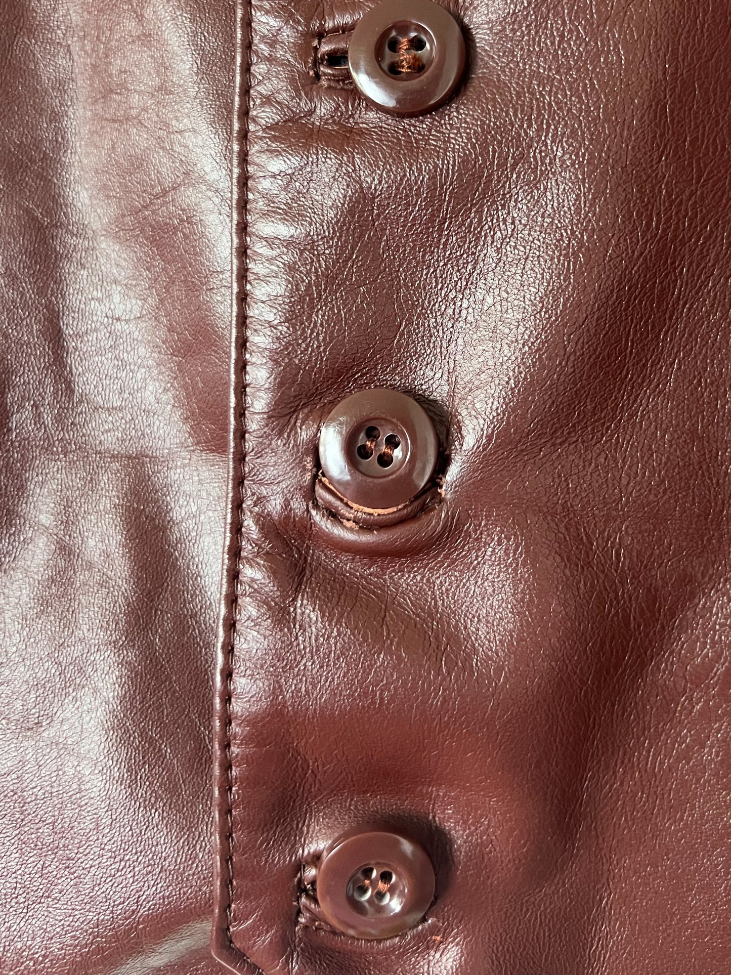 Vintage Burgendy Leather Vest