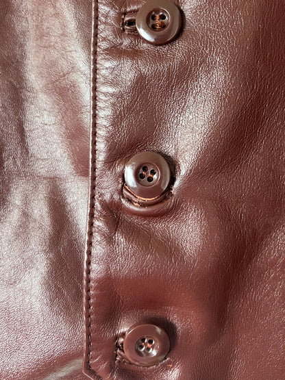 Vintage Burgendy Leather Vest