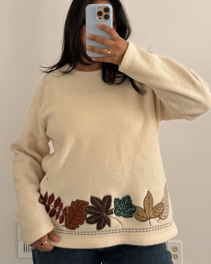 90’s Fleece Fall Leaf Sweater