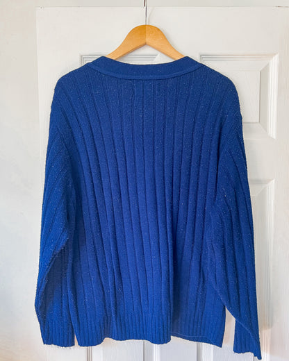 Vintage Navy Knitted Cardigan