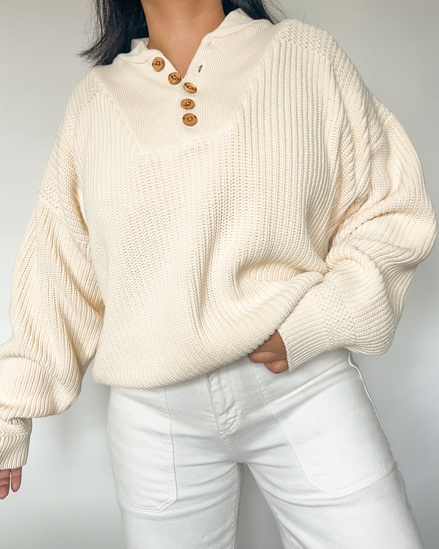 Eddie Bauer Henley Knitted Sweater