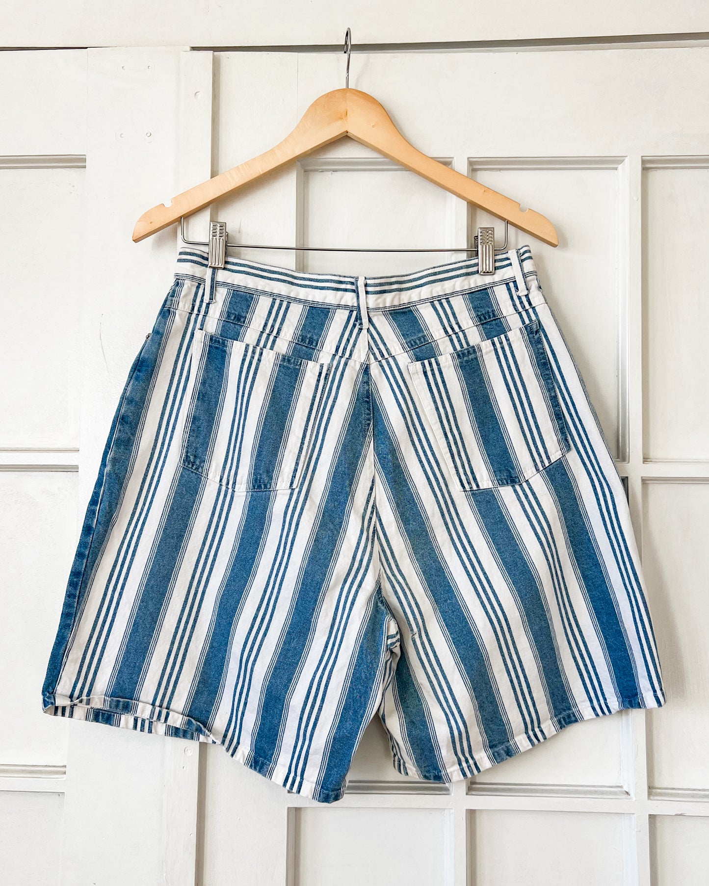 Striped Denim Shorts