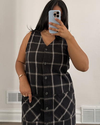 2001 Plaid Linen Dress