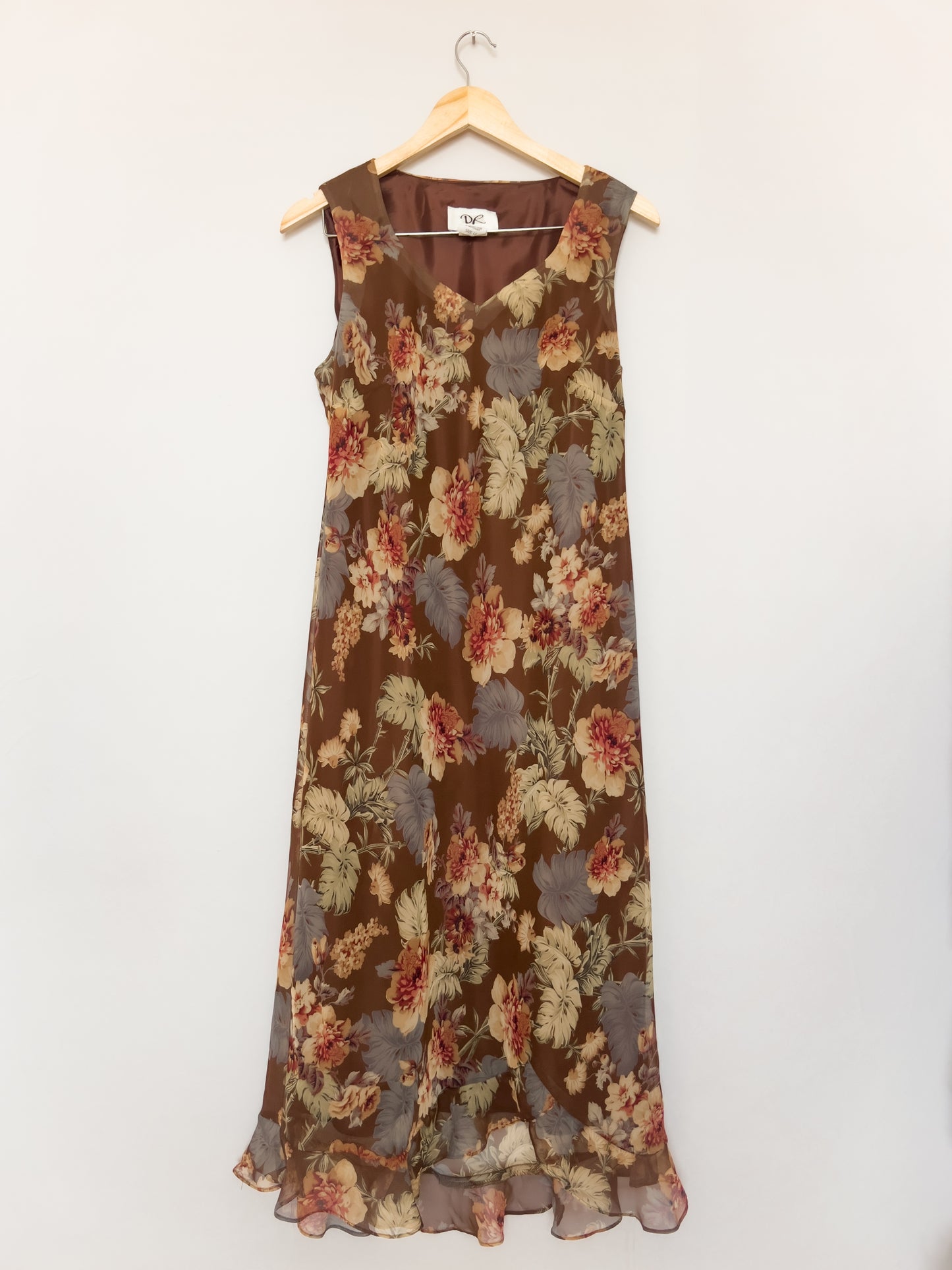 Brown Floral Maxi Dress