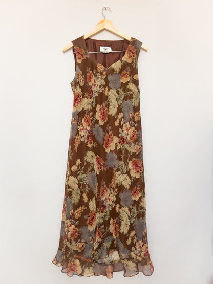 Brown Floral Maxi Dress