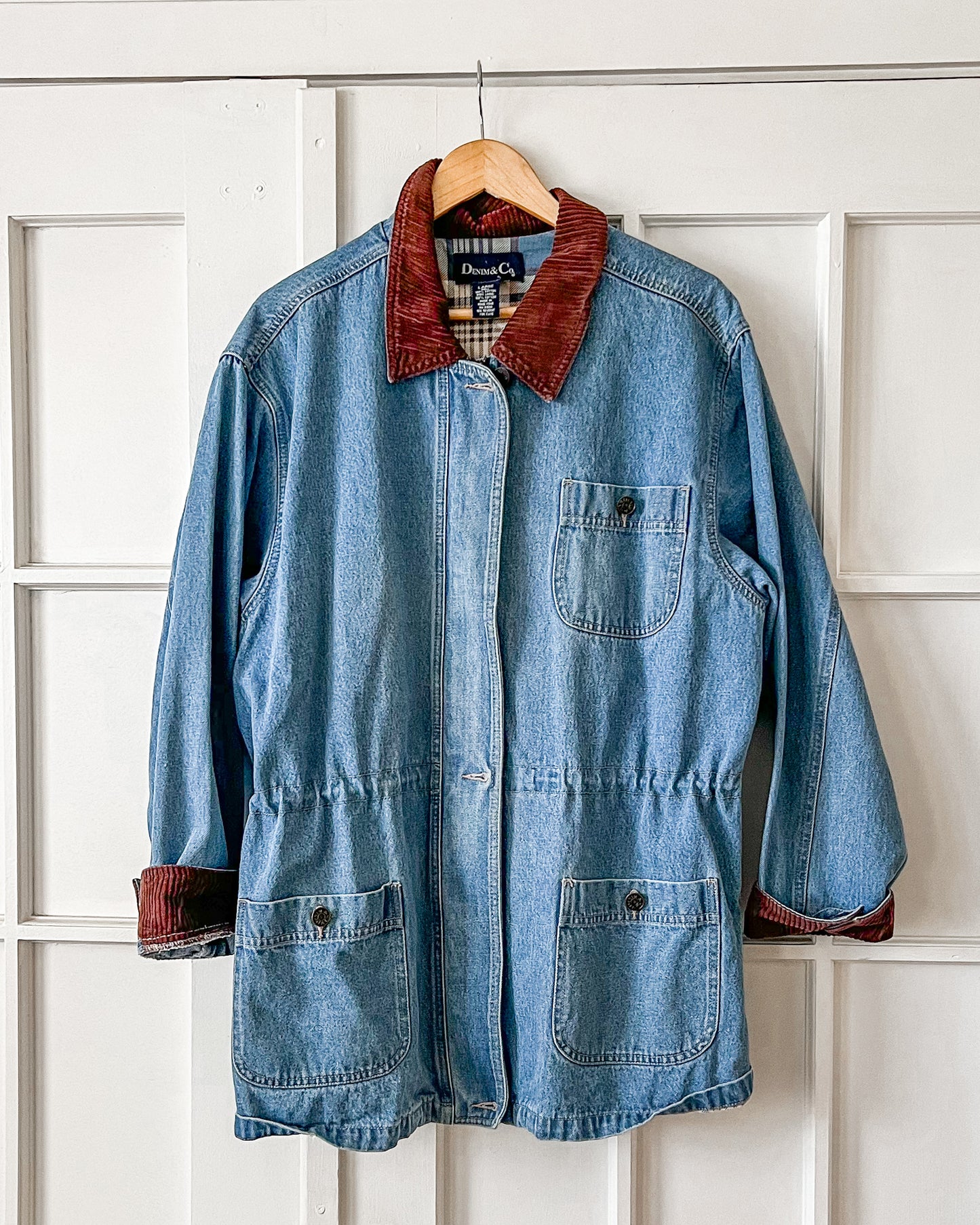 Denim Jacket with Corduroy Collar