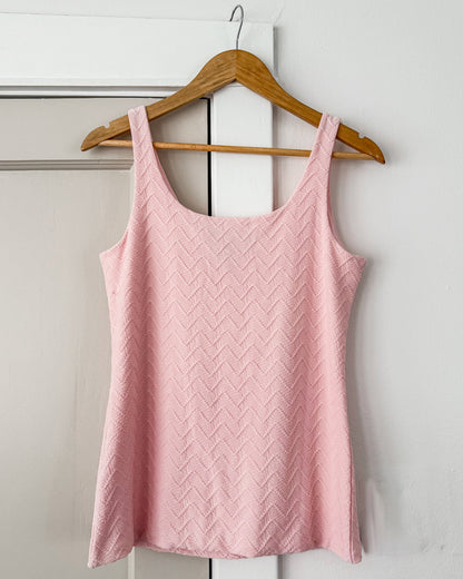 Pink Textured Tank Top