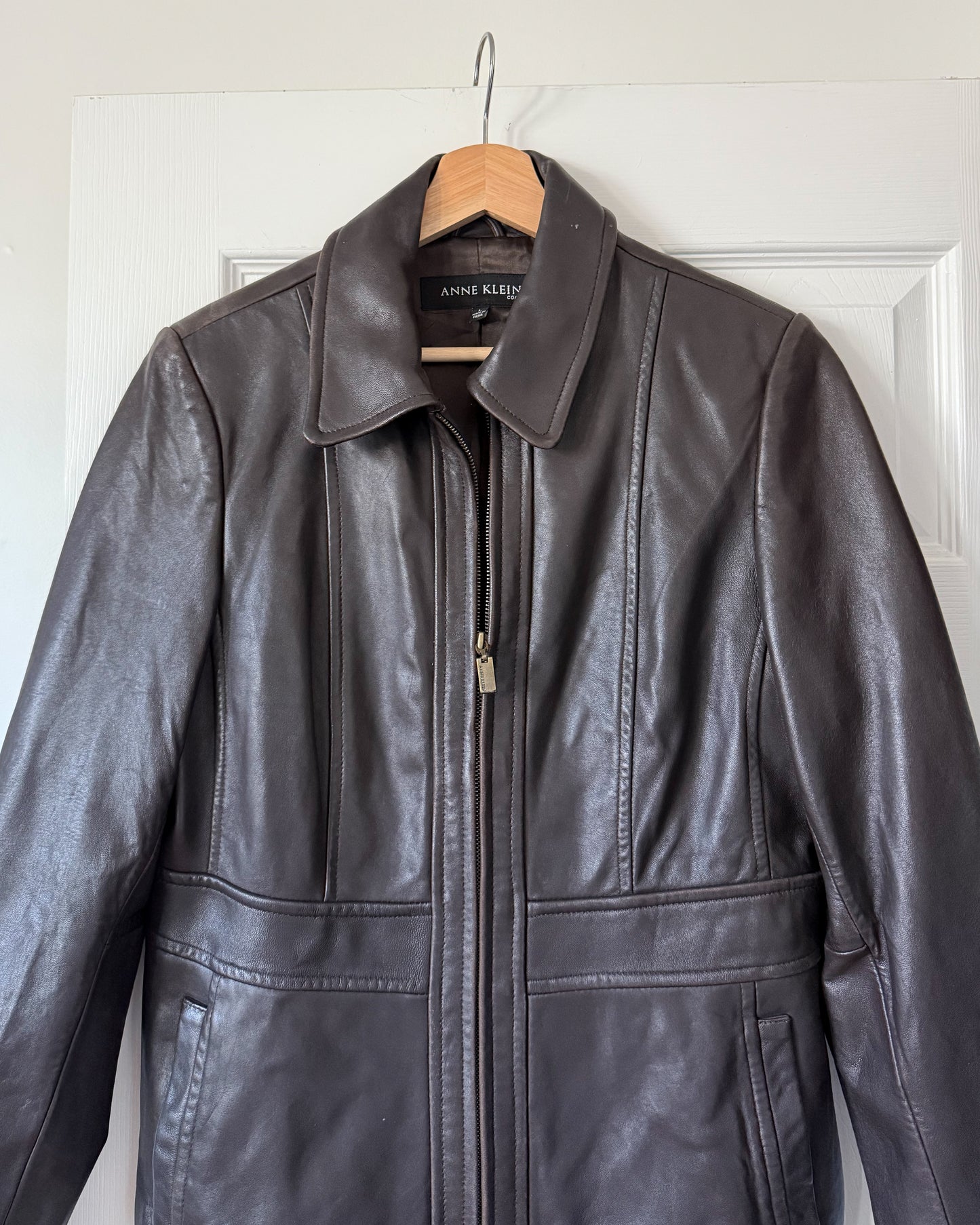 Anne Klein Brown Leather Jacket
