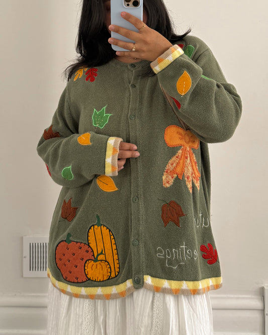 90’s Autumn Greetings Caridgan