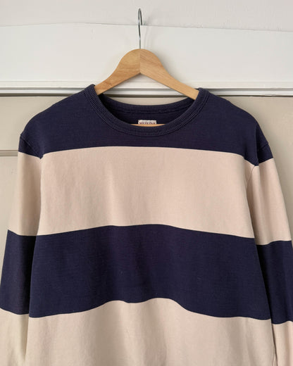 Blue and White Striped Long Sleeve Shirt