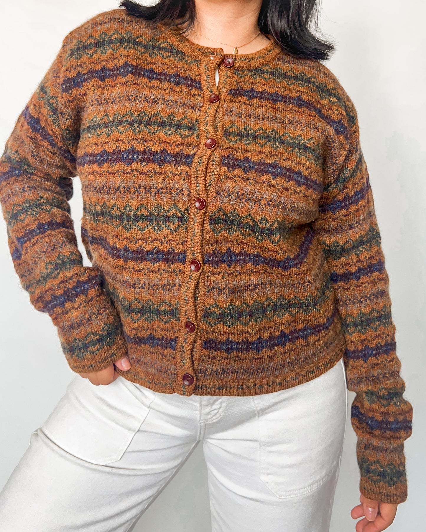 Vintage Wool Multicolored Cardigan