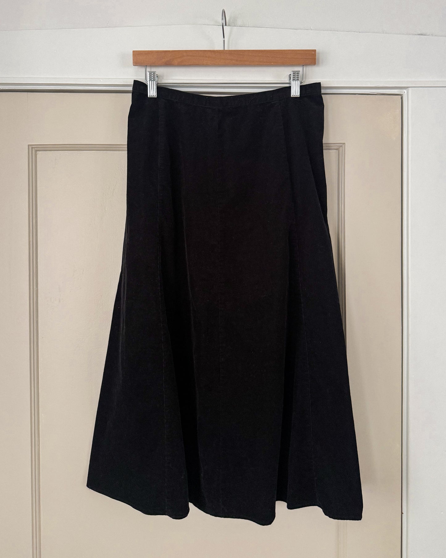Micro Corduroy Black Skirt