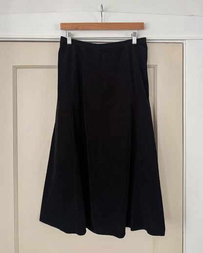 Micro Corduroy Black Skirt